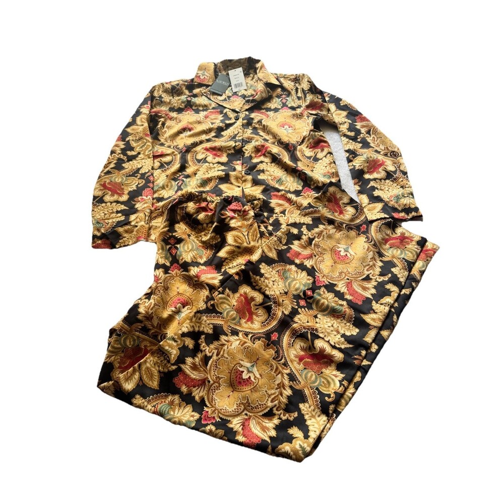 LAUREN Ralph Lauren Women's Size XS Multi Paisley Satin Pajama Set New $84